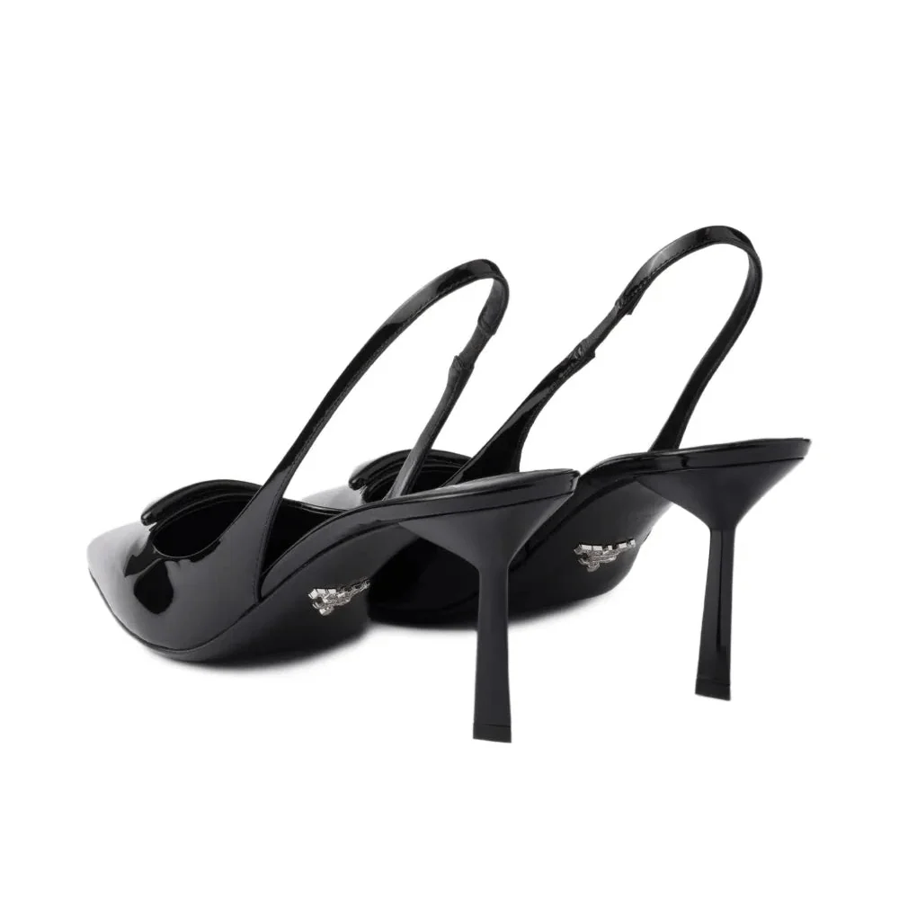 Prada Leather Slingback Pumps Black Heels - Image 3