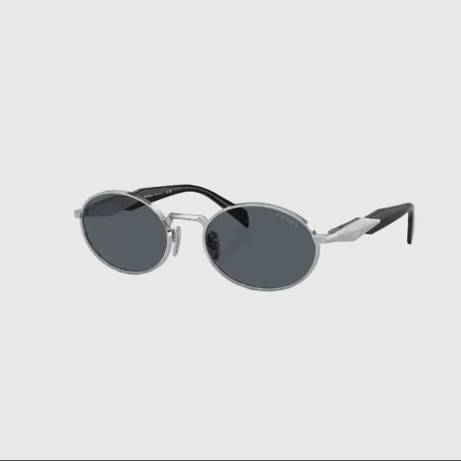 Prada Metal Oval Sunglasses Sliver