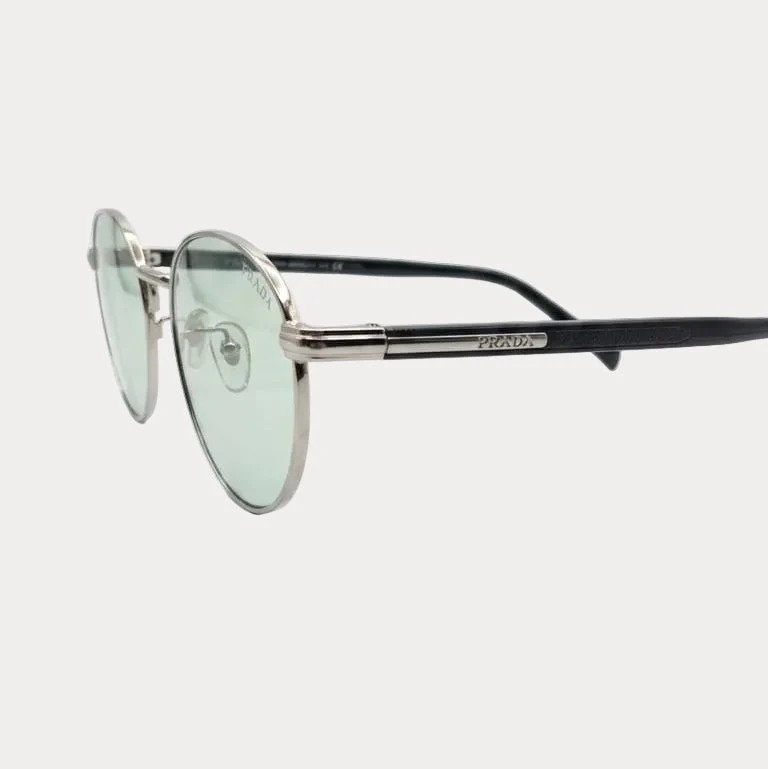 Prada Oval Sunglasses Acciaio/Avio Chiaro - Image 2