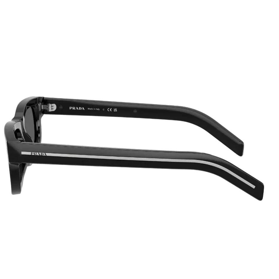 Prada PR B11S Rectangular Sunglasses Featuring A Black Acetate Frame - Image 2