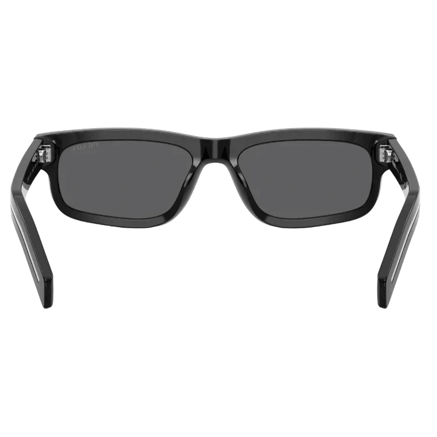 Prada PR B11S Rectangular Sunglasses Featuring A Black Acetate Frame - Image 3