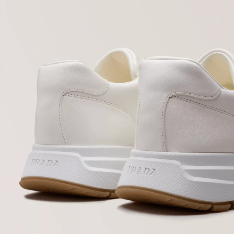 Prada Prax Leather Logo Sneakers - Image 2