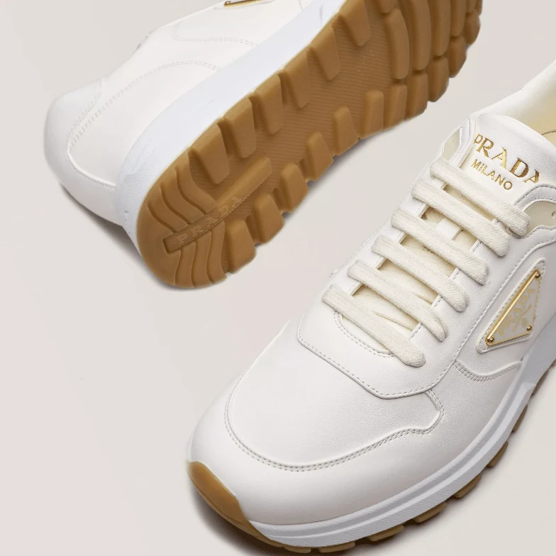 Prada Prax Leather Logo Sneakers - Image 3