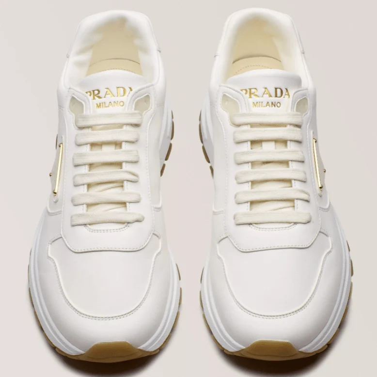 Prada Prax Leather Logo Sneakers - Image 4