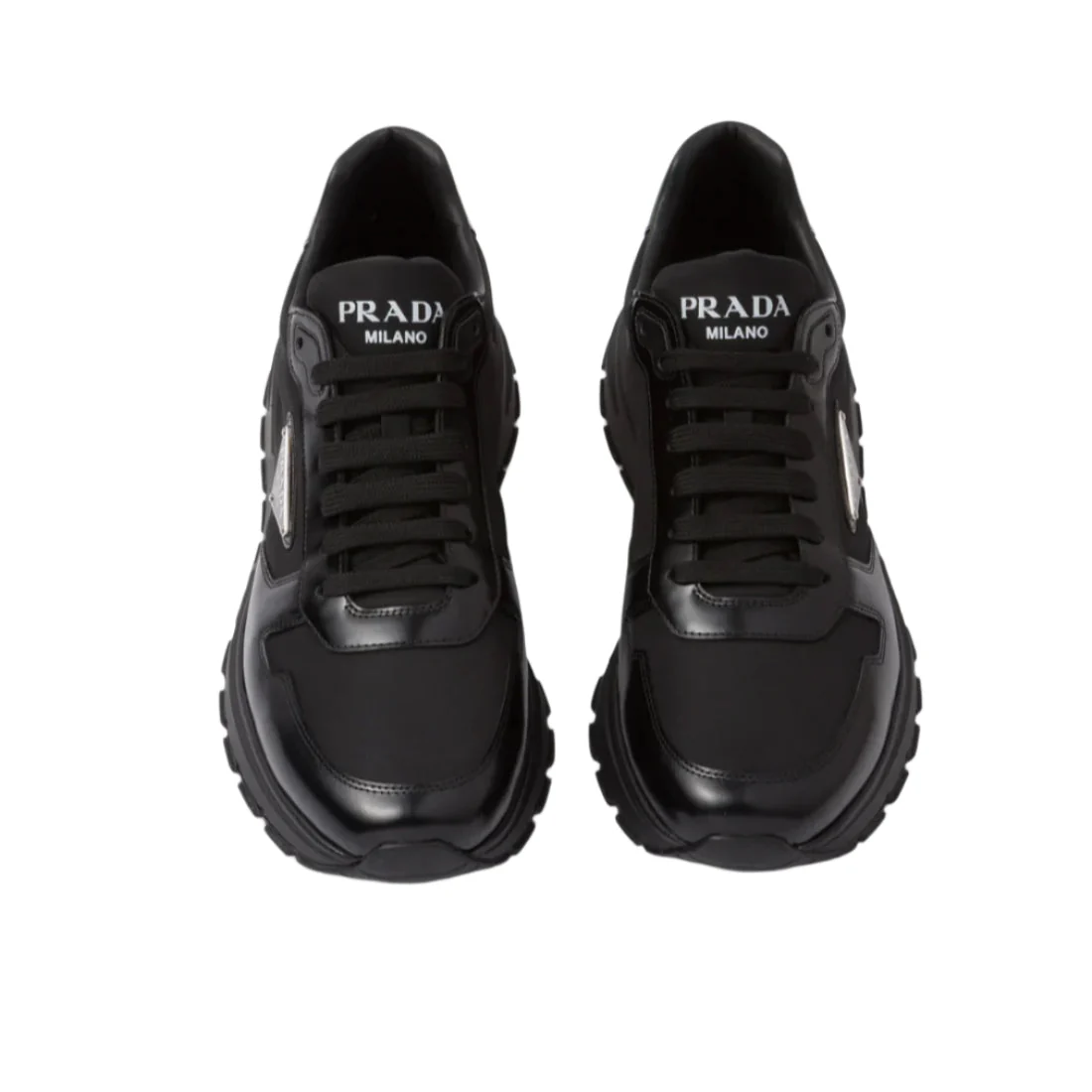 Prada Sneakers In Recycled Nylon And Patent Leather - Image 3