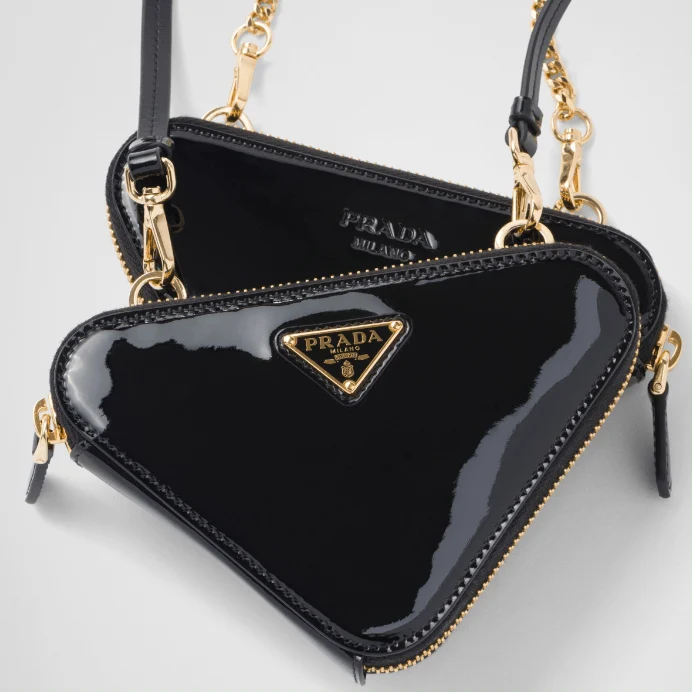 Prada Triangle-Logo Leather Mini Pouch - Image 2