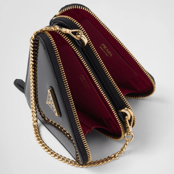 Prada Triangle-Logo Leather Mini Pouch - Image 3