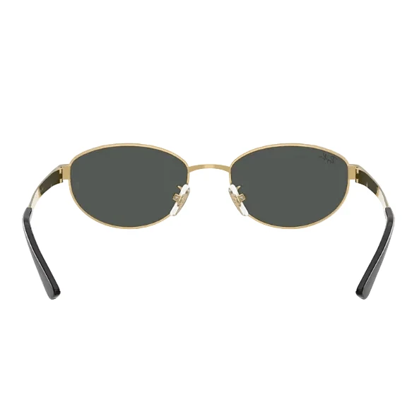 Ray-Ban Sunglasses Oval Polished Arista Gold Metal - Image 3