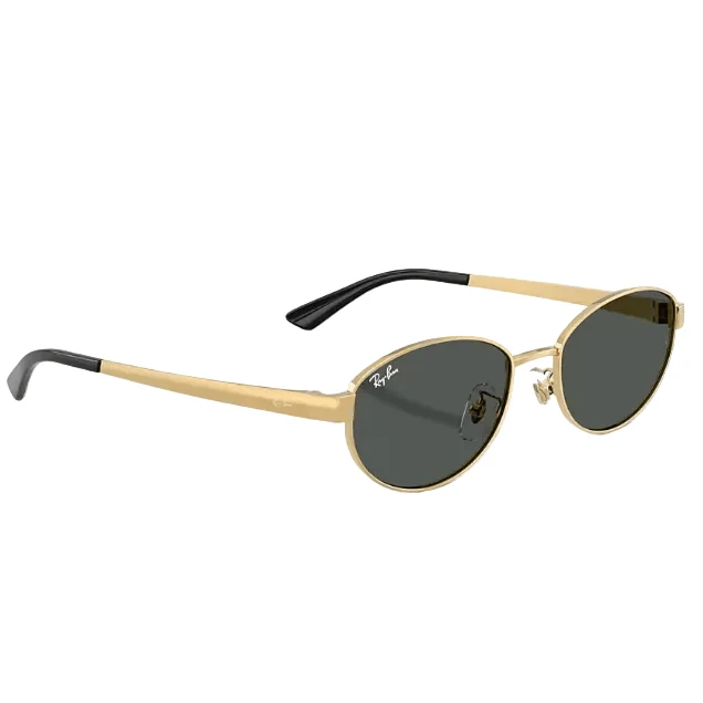 Ray-Ban Sunglasses Oval Polished Arista Gold Metal - Image 4