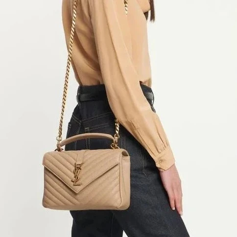 Yves Saint Laurent Collège Medium Leather Shoulder Bag - Image 6