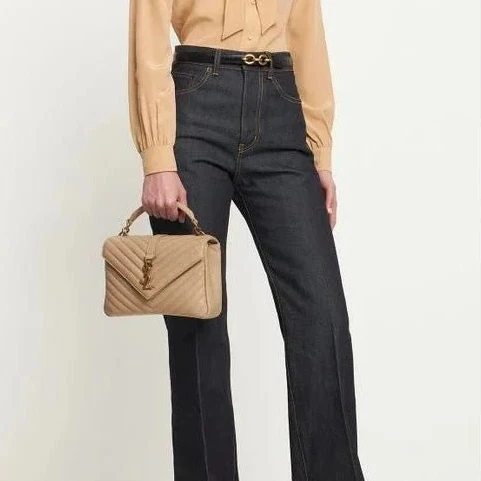 Yves Saint Laurent Collège Medium Leather Shoulder Bag - Image 7