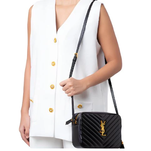 Saint Laurent Lou Camera Bag Black Leather - Image 4