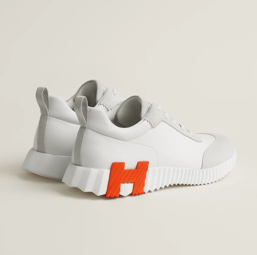 Hermès Sneakers Bouncing White With Orange Accent - Image 4
