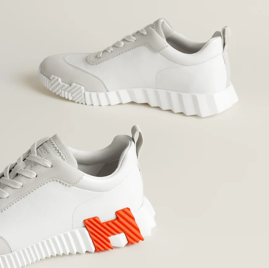 Hermès Sneakers Bouncing White With Orange Accent - Image 5
