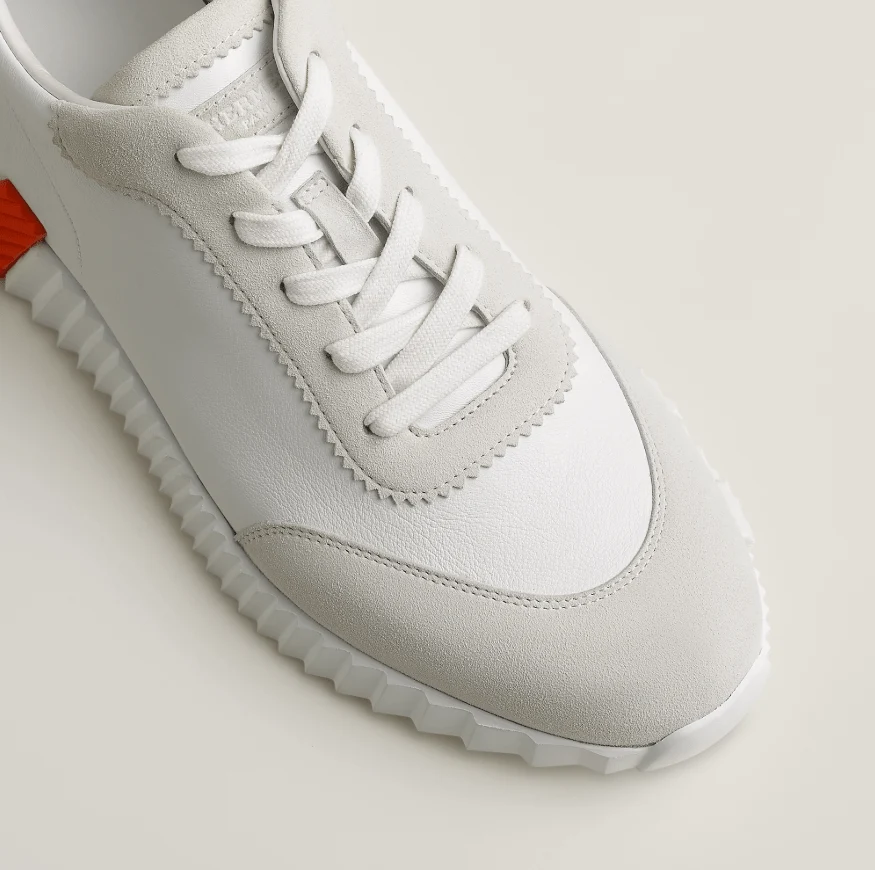 Hermès Sneakers Bouncing White With Orange Accent - Image 6