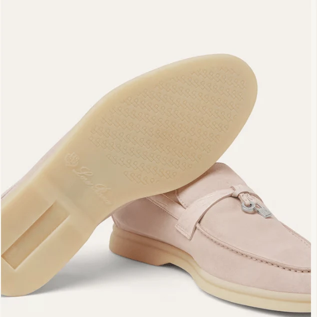 Loro Piana Summer Charms Walk Whisper Pink Loafer Suede - Image 6