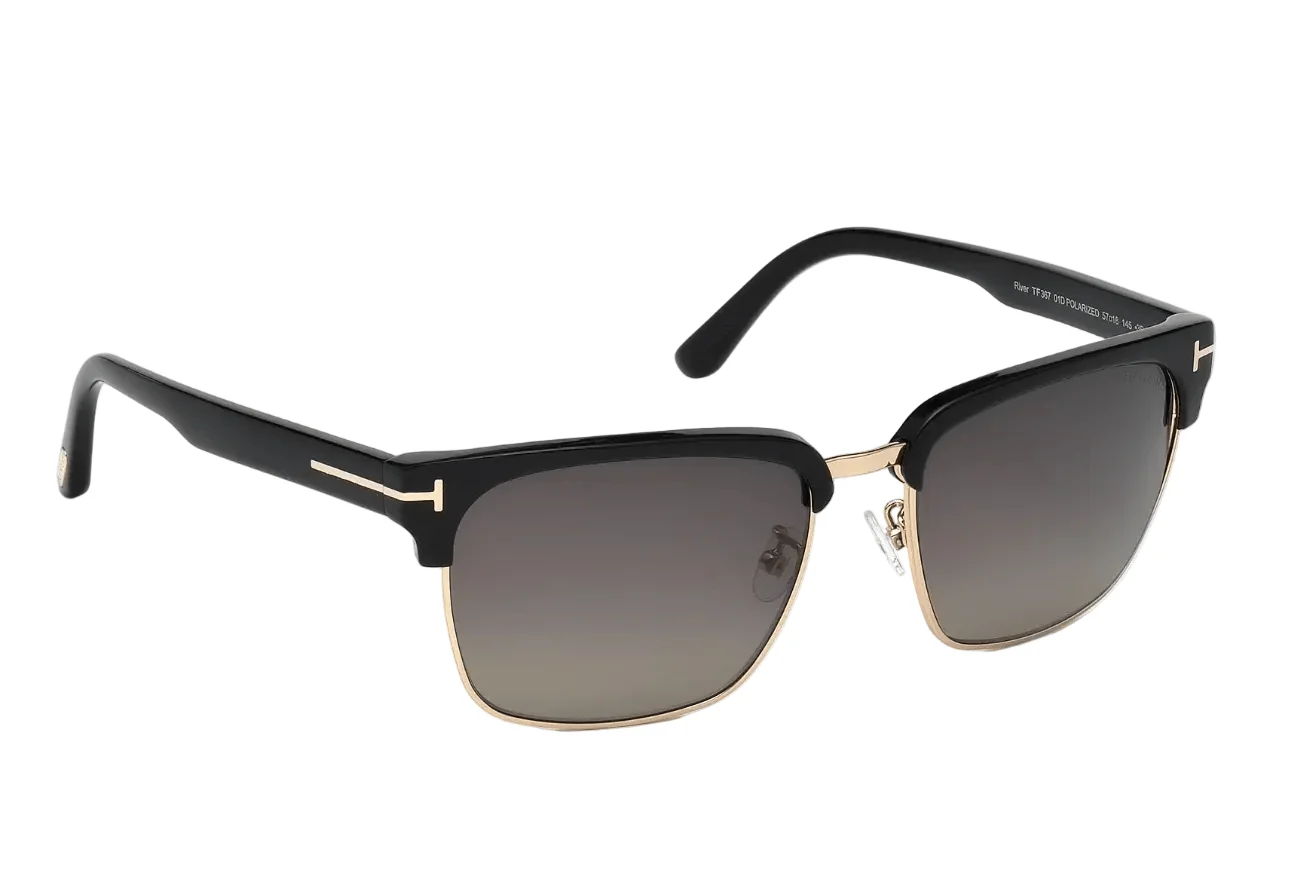 Tom Ford Shiny Black Gold Metal | Grey Gradient Polarized - Image 2