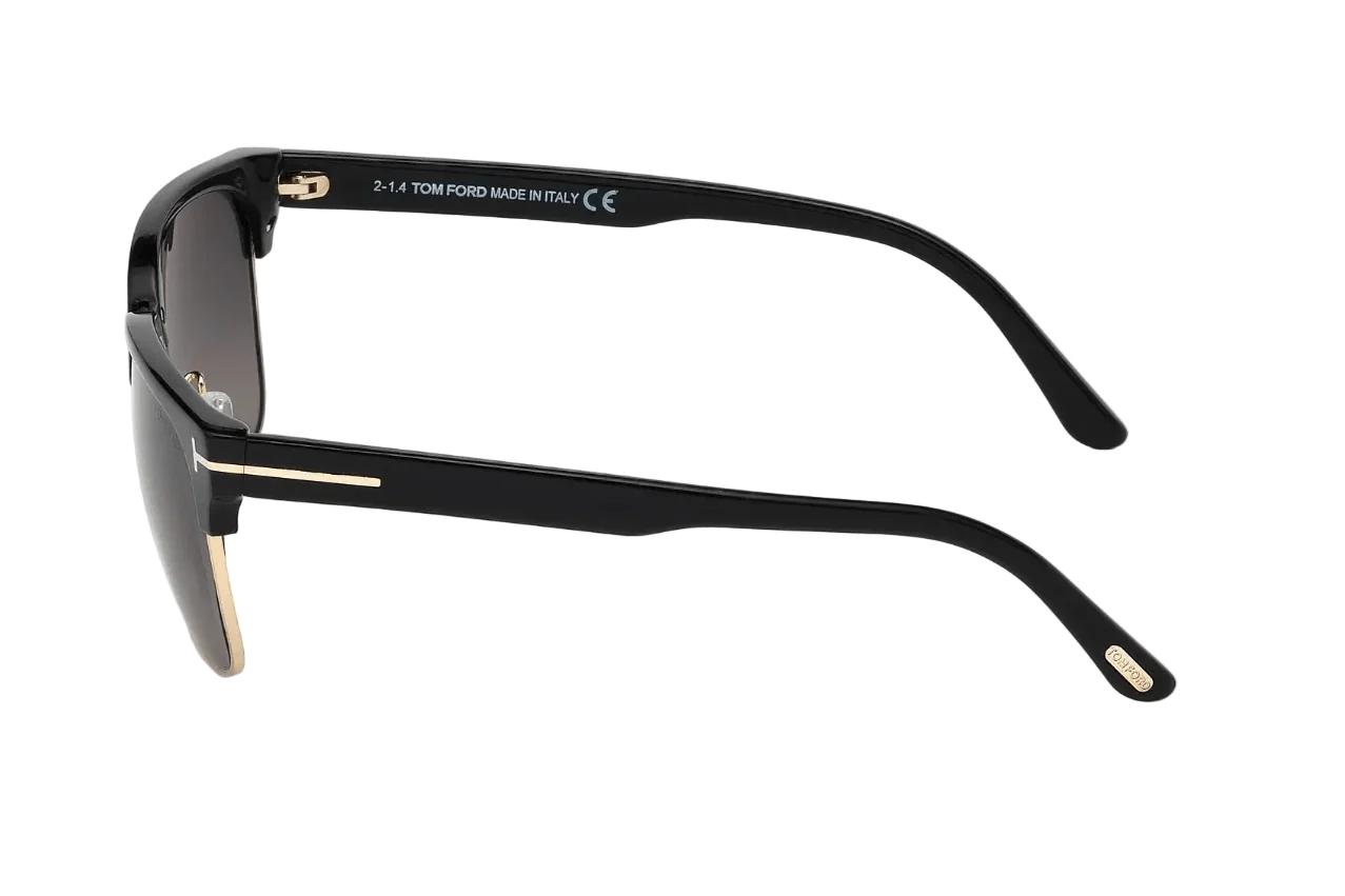 Tom Ford Shiny Black Gold Metal | Grey Gradient Polarized - Image 3