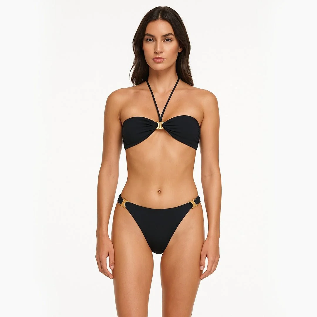 Celine Triomphe Balconette Top In Matte Jersey