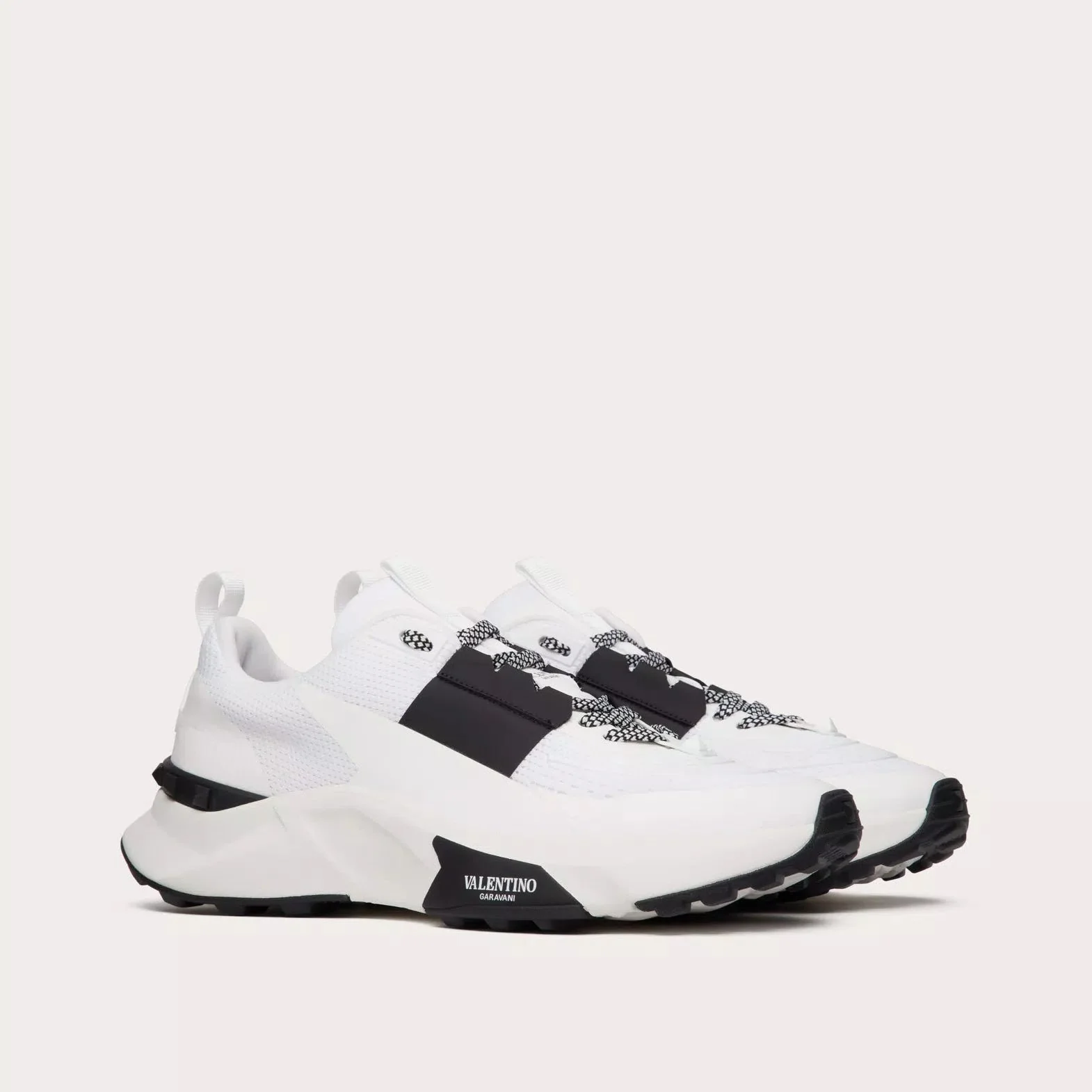 Valentino True Act Low Top Trainer In Mesh And Rubberised Fabric