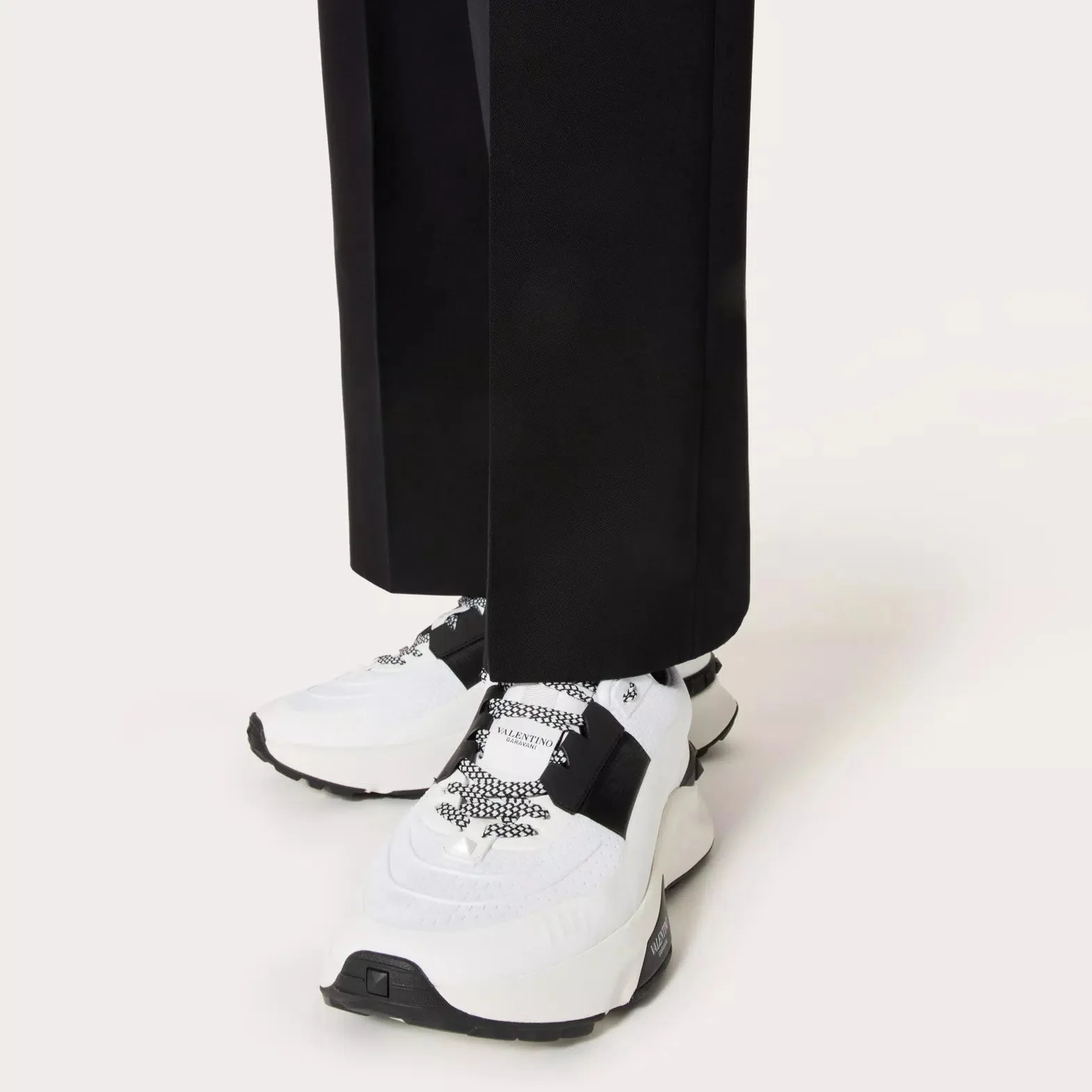 Valentino True Act Low Top Trainer In Mesh And Rubberised Fabric - Image 3
