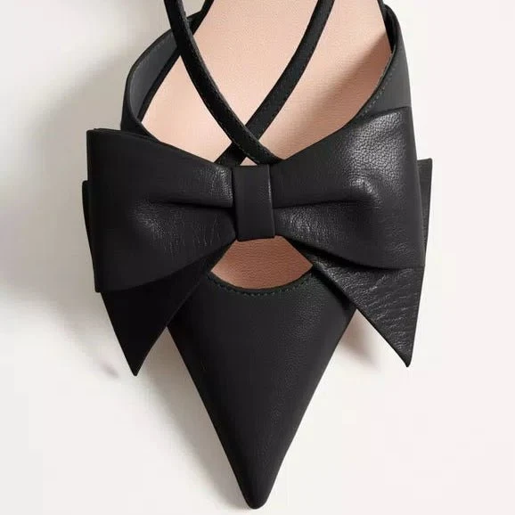 Valentino Bowow Slingback Pumps In leather 85mm - Image 3