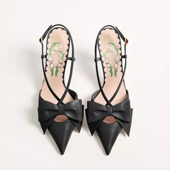 Valentino Bowow Slingback Pumps In leather 85mm - Image 5