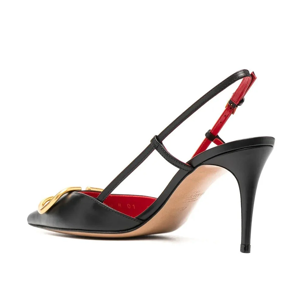 Valentino Garavani 80mm VLogo Signature Pumps Black - Image 2