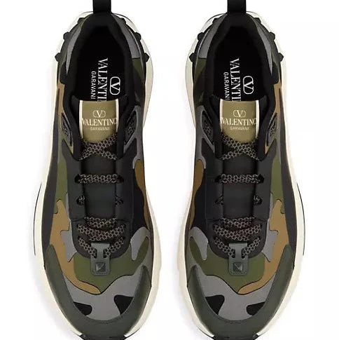 Valentino Garavani Low Top True Act Camouflage Sneakers In Rubberized Fabric - Image 4