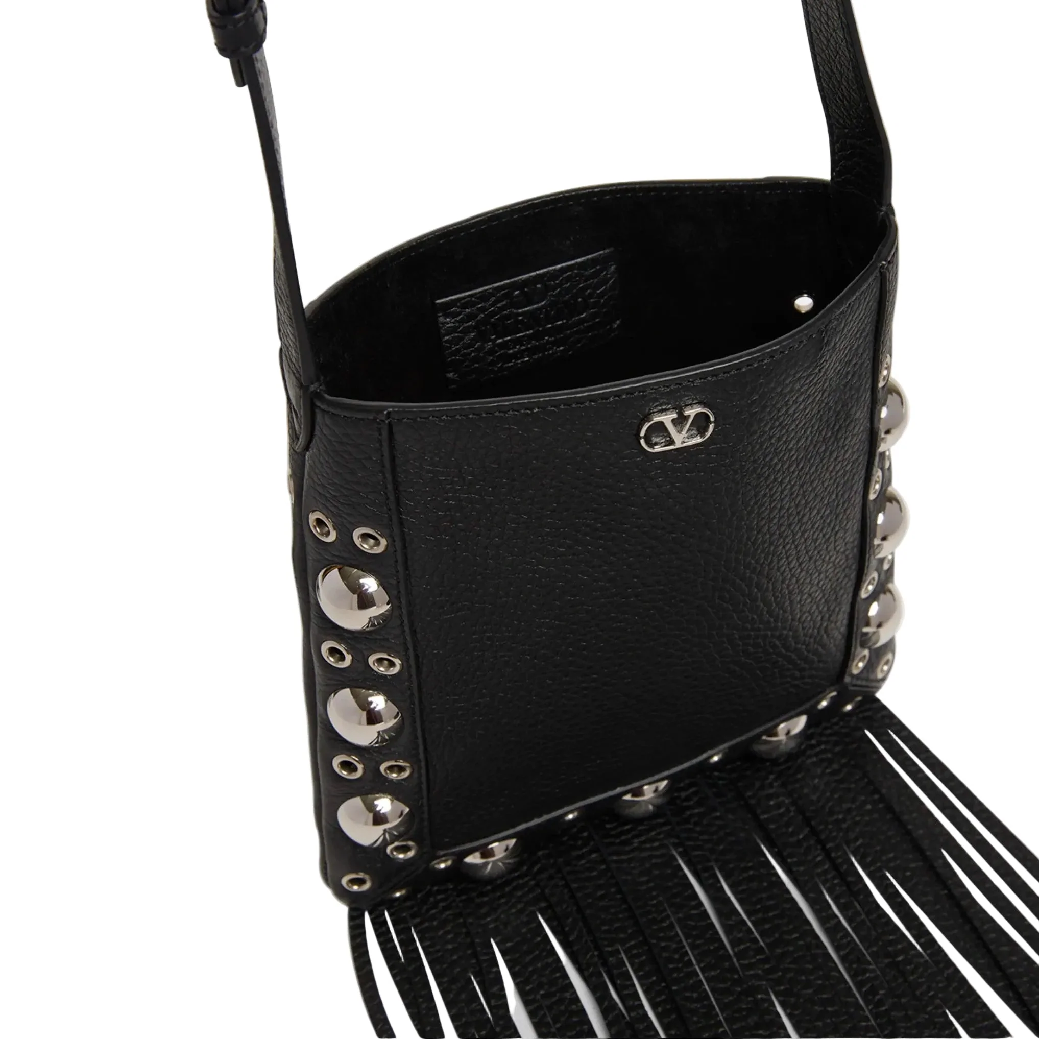 Valentino Garavani Nellcote Fringe Studded Leather Crossbody Bag - Image 3