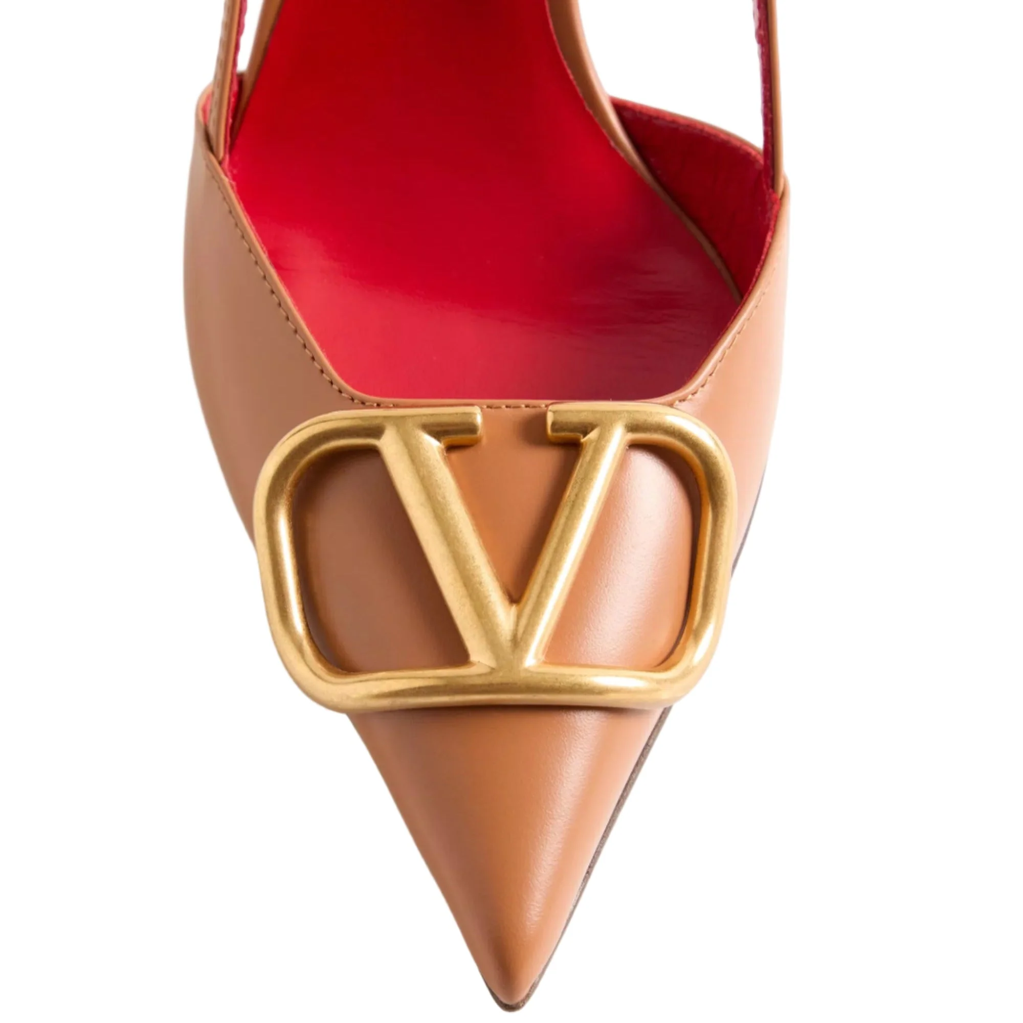 Valentino Garavani VLogo Signature Slingback Pumps For Women - Brown - Image 5