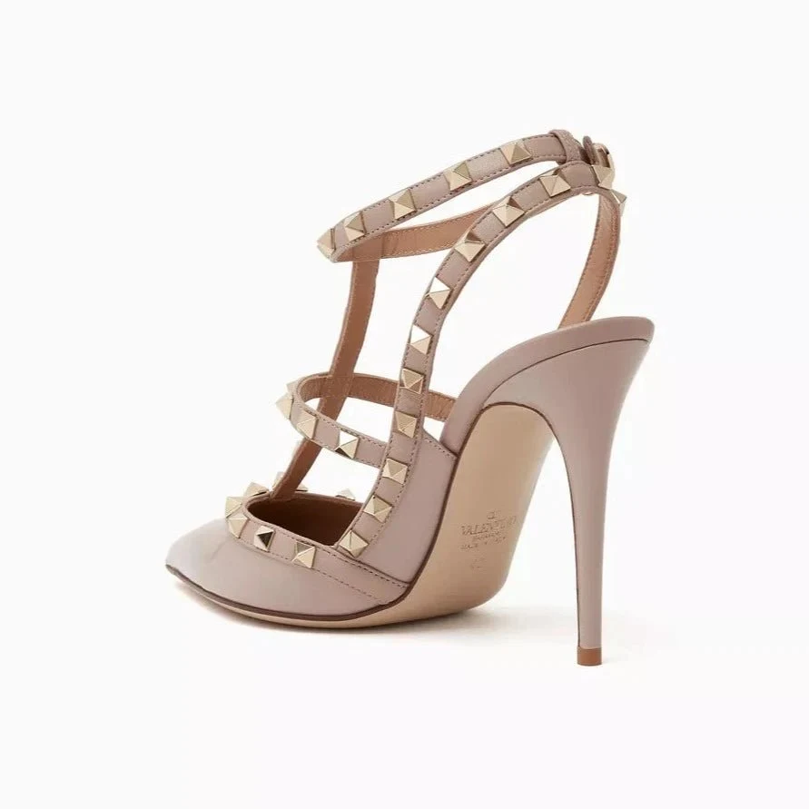 Valentino Beige Patent Leather Rockstud Pumps - Image 2