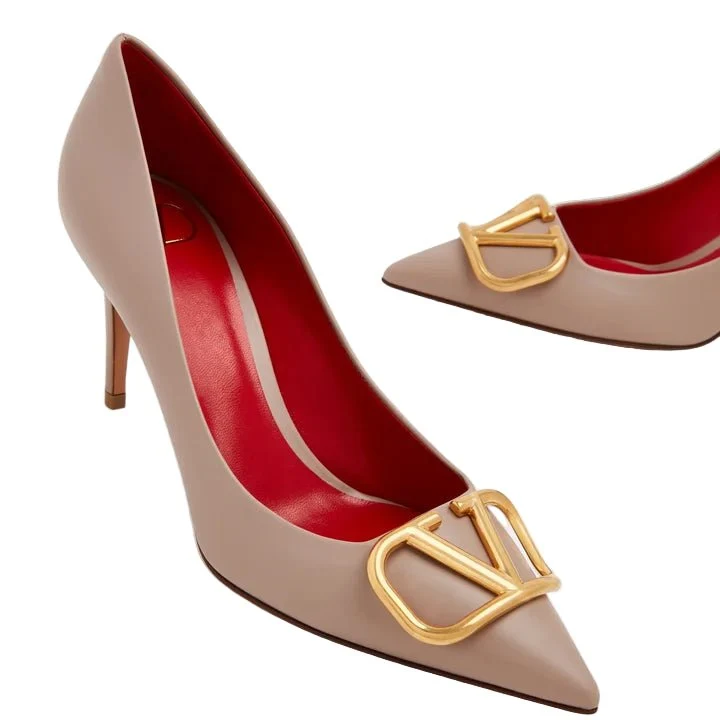 Valentino Taupe V Heels - Image 2