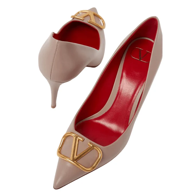 Valentino Taupe V Heels - Image 6