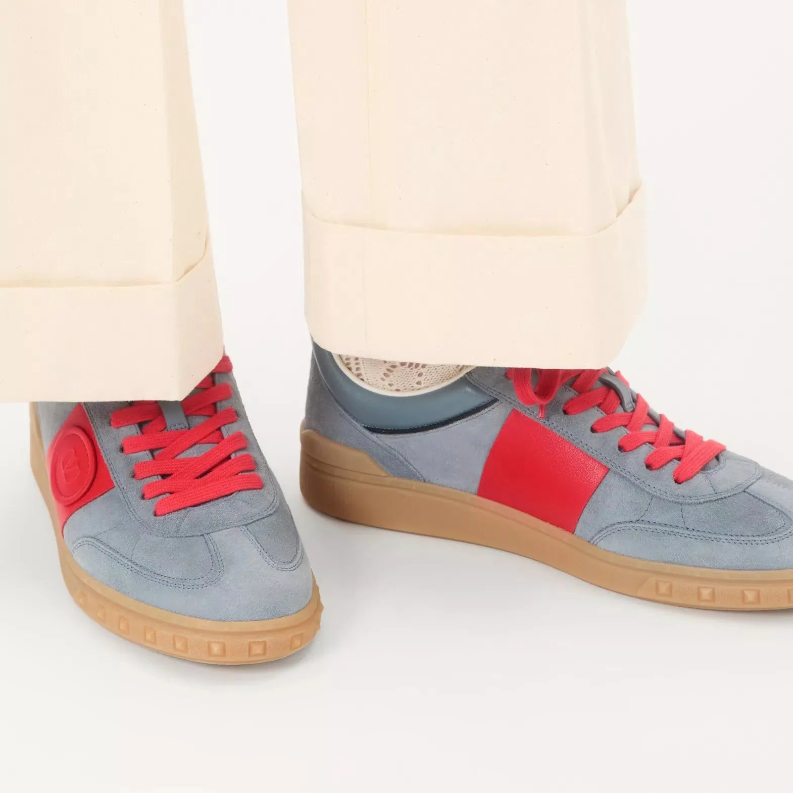 Valentino Upvillage Low Top Sneaker In Split Leather - Image 5