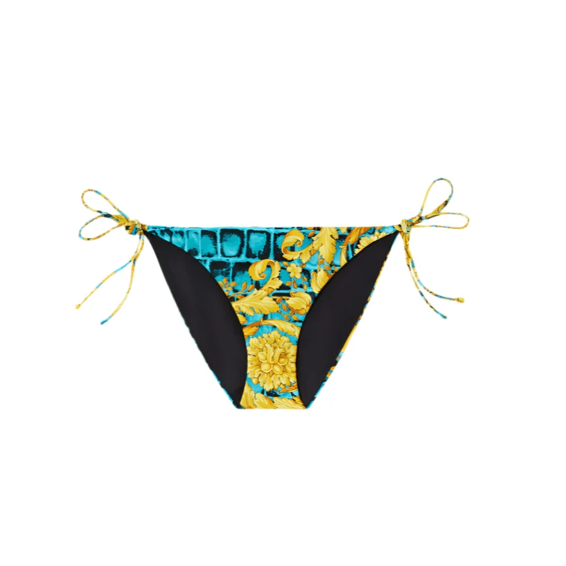 Versace Baroque-Print Tie-Side Bikini Briefs in - Image 5