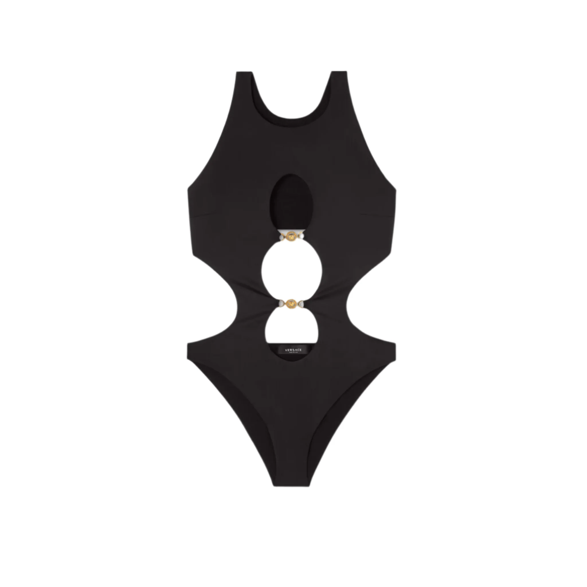 Versace - Black Cut-Out Detail Swimsuit - Image 4
