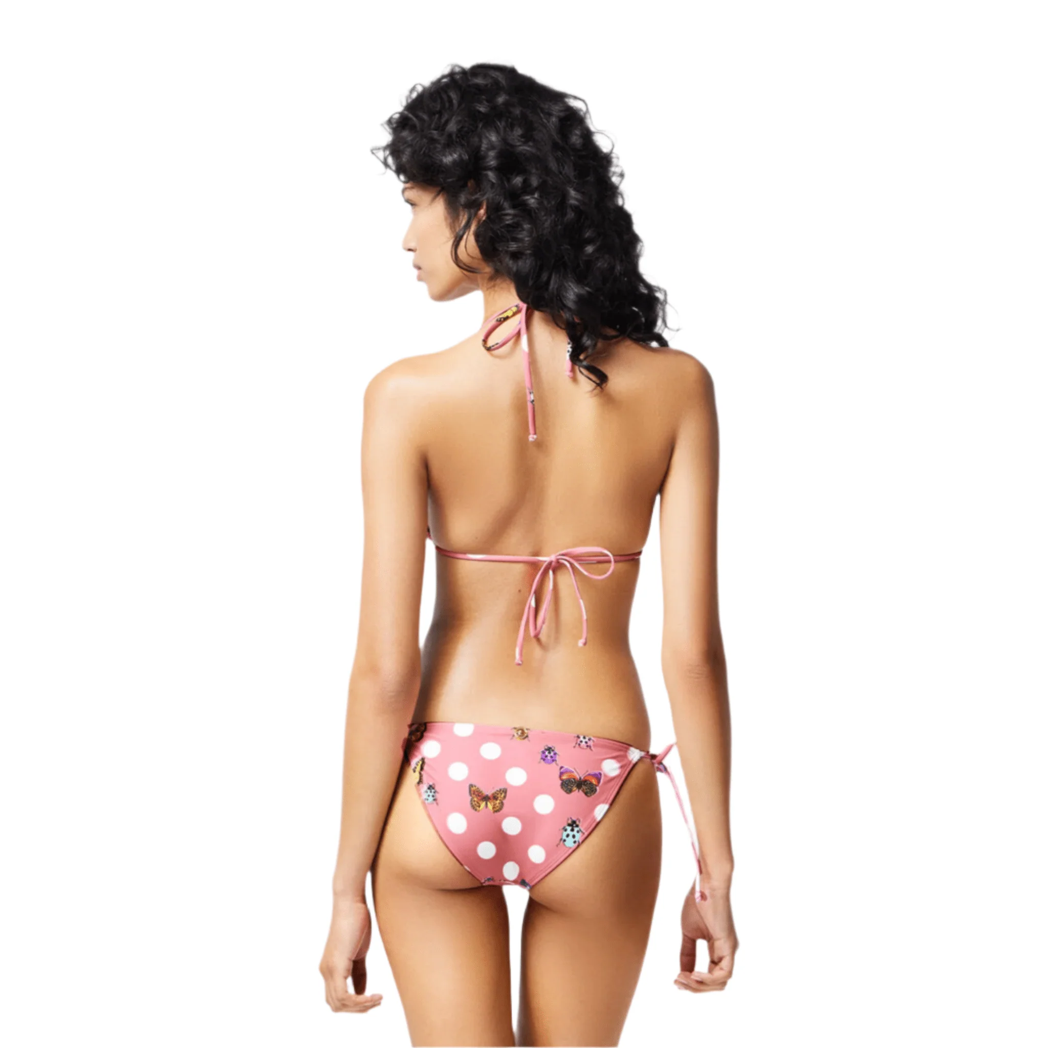 Versace Butterfly Dot Triangle Bikini Top in Pink - Image 2