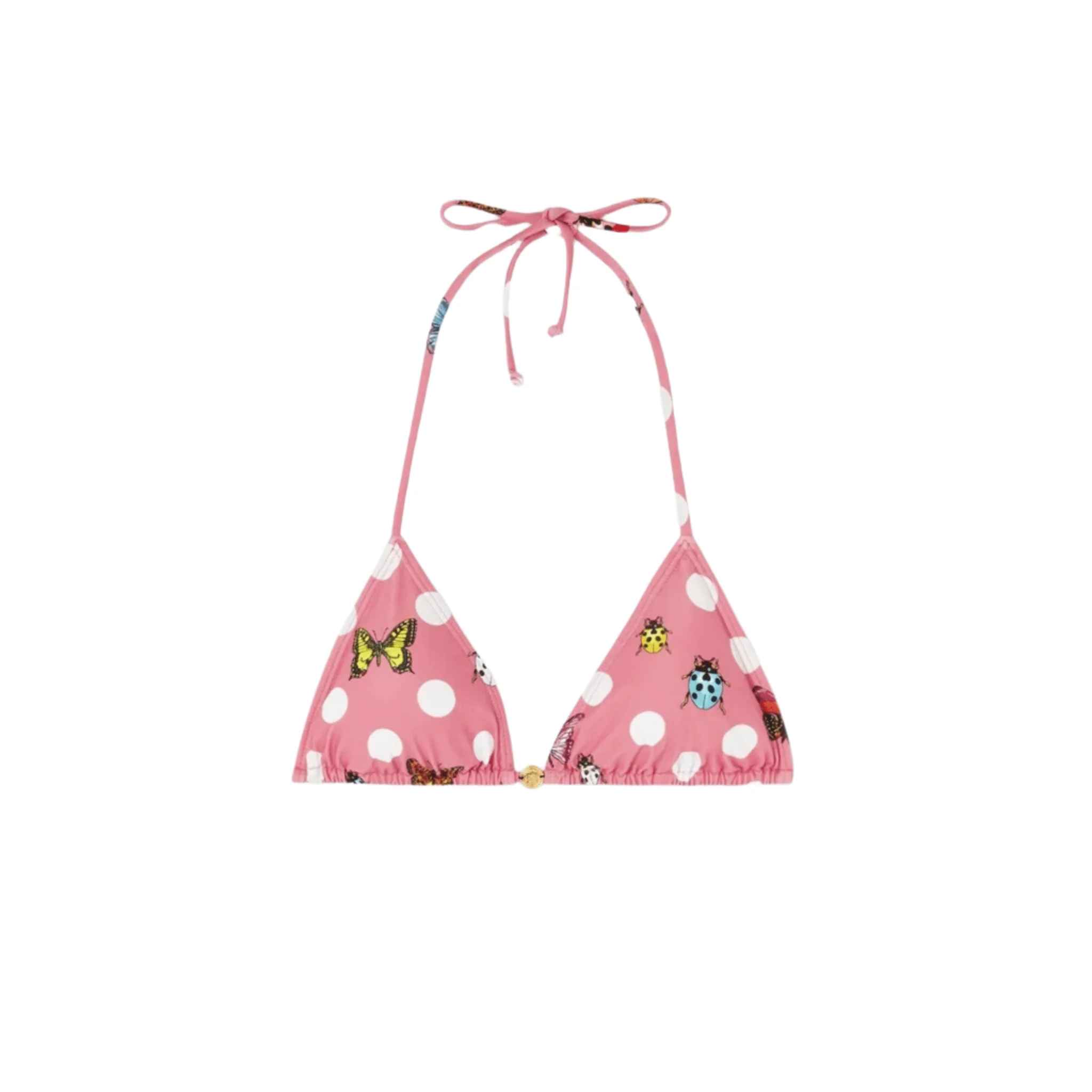 Versace Butterfly Dot Triangle Bikini Top in Pink - Image 5