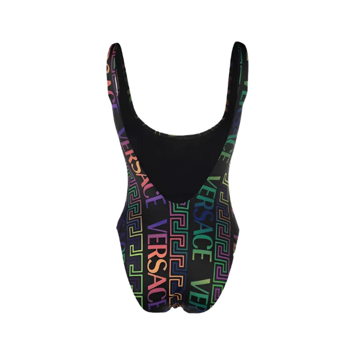 Versace Greca Neon-Print One-Piece Swimsuit - Image 5