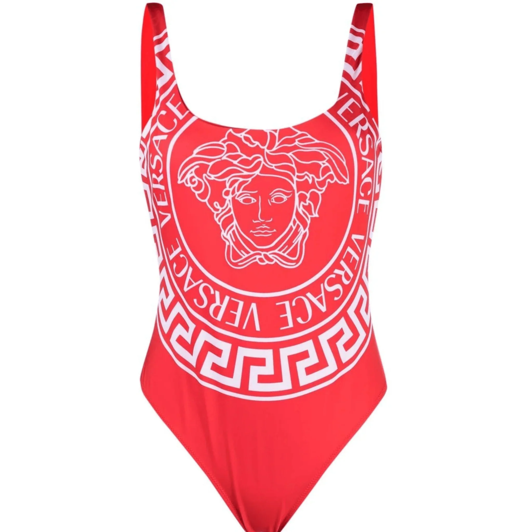Versace Medusa Logo-print One-piece Swimsuit In Red - Image 2