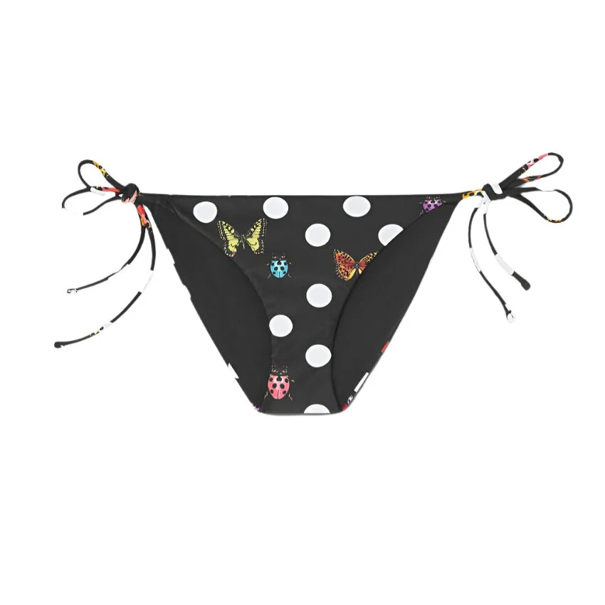 Versace Women's Dot Ladybug Triangle Bikini in Black - Image 4