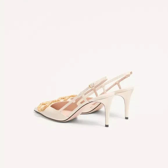 Valentino Vlogo Signature Slingback Leather Pump With Jewel Logo - Image 5
