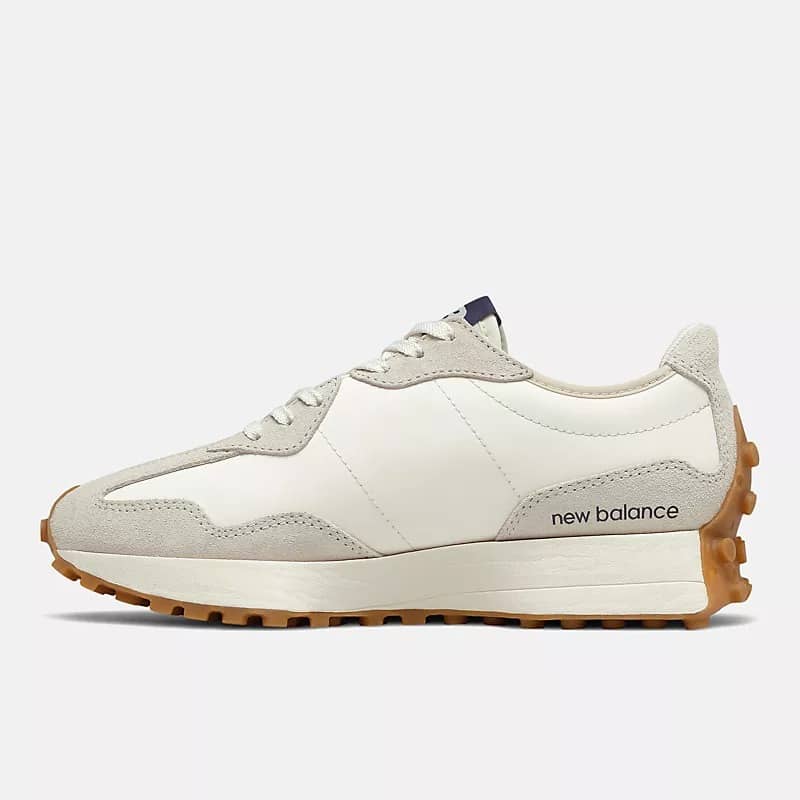 New Balance White/Navy Blue 327 Trainers - Image 3