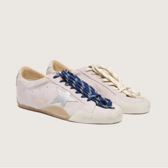 Women's True-Star In Pastel Pink Suede With Silver Star And Heel Tab
