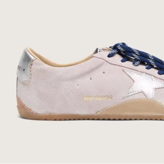 Women's True-Star In Pastel Pink Suede With Silver Star And Heel Tab - Image 2