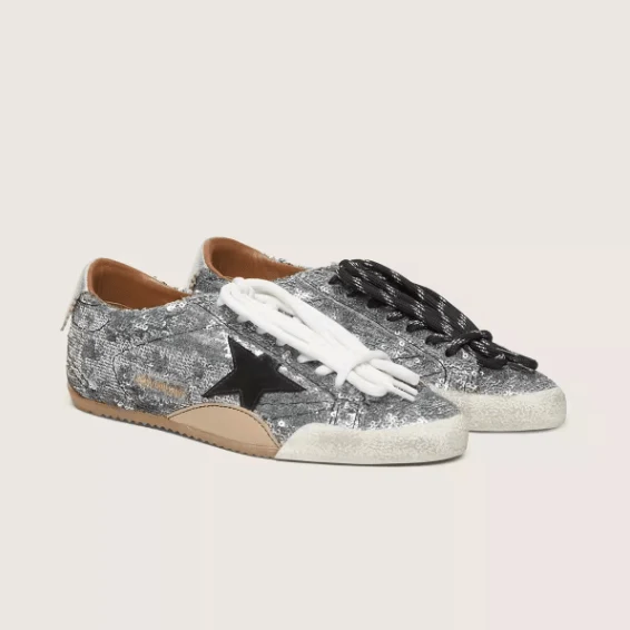 Women's True-Star In Silver Sequins With Black Star And Silver Leather Heel Tab - Image 2