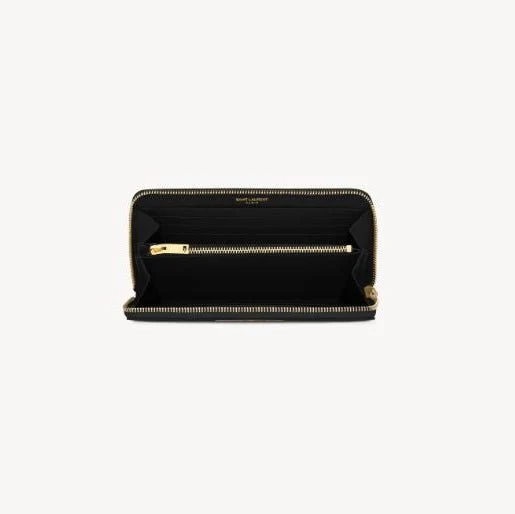 Yves Saint Laurent Zip Around Wallet In Grain De Poudre Leather - Image 3