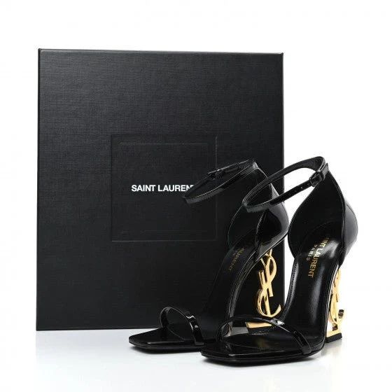 Yves Saint Laurent Opyum 110 Sandals Black Gold - Image 7