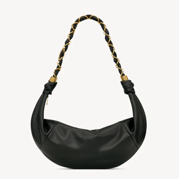 Yves Saint Laurent Amalia Hobo in Lambskin Black
